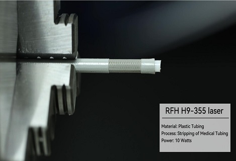 RFH H9 자외선 레이저 10W를 사용한 의료 튜브 필링 효과.